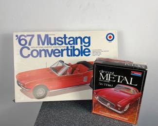 Vintage Monogram '56 T-Bird & Entex '67 Mustang Convertible Model Kits