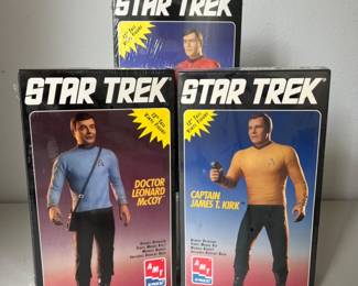 (3) AMT ERTL Star Trek 12" Vinyl Figure Model Kit - Kirk, Spock & Scotty