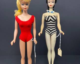 1962 Blonde Ponytail Barbie & 1958 Brunette Ponytail Barbie
