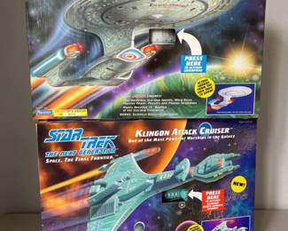 	1990s Star Trek The Next Generation Starship Enterprise & Klingon Attack Cruiser 