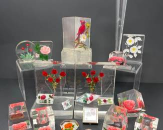 Loads of Lucite - Vintage Carved Floral Lucite - Bircraft