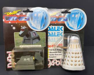 Vintage 1987 Dapol Doctor Who K-9 & Dalek Figurines - SEALED