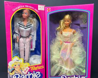 1983 Crystal Barbie Doll SEALED + 1980 Western Barbie Used