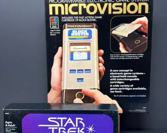 1979 Milton Bradley Electronics Microvision Controller & 2 Game Cartridges