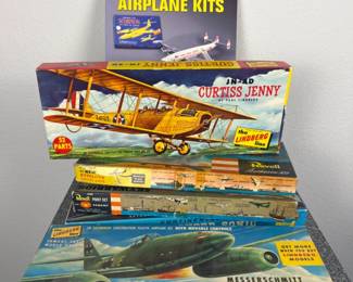 Mid Century Lindberg & Revell Airplane Kits + Collectors Book