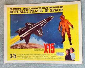 	Vintage 1961 X-15 Paper Movie Poster - 28 x 22"