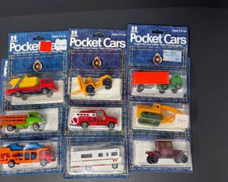 (9) 1970s SEALED Tomy Die Cast Pocket Cars - Set 1