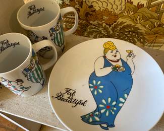 Fat is Beautiful dishes by Fitz and Floyd.