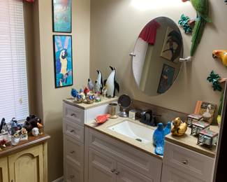 Room full of bird stuff.