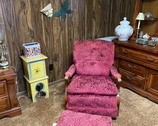 Far out chair and ottoman.