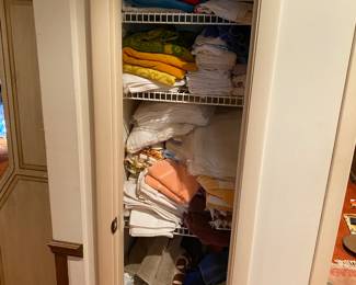 Several closets full of towels.