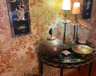 Wellington Hall demilune table.