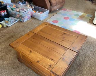 Coffee table with inside storage.