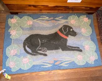  hook rug black lab 