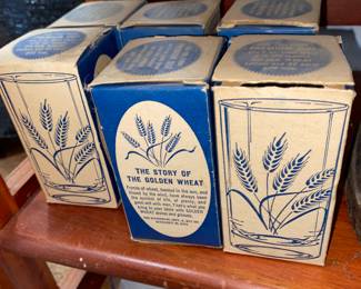 Wheat design juice glasses