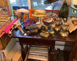 Vintage hats and top hat , assorted bird decor and more