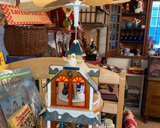 Musical Christmas spinning windmill house 