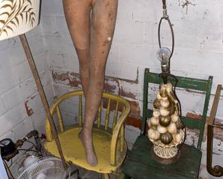 Vtg. Chairs , lamp , mannequin legs 