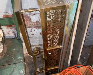 Brass fireplace fender