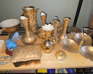 Gold leaf ceramic pieces 