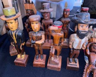 Carved wooden folk figures