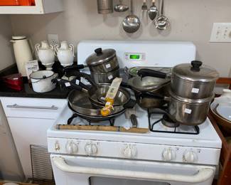 Assorted pots and pans