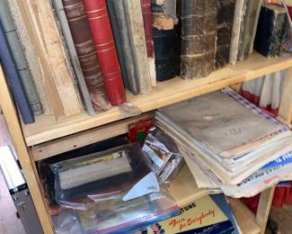 Assorted sheet music and antique books 