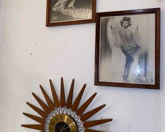 Starburst clock -framed pin up photos
