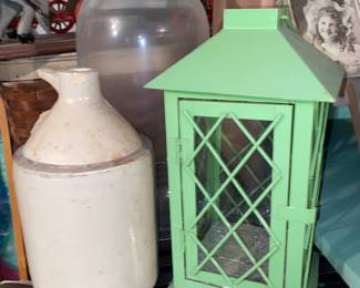 Jugs, lantern , glass dome