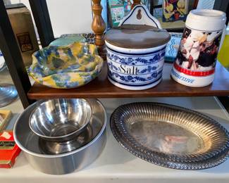 Antique Salt container, silver plate 