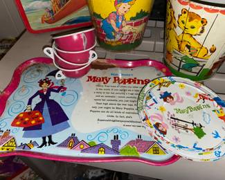 Mary Poppins tray with  cups/saucers