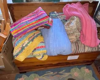 Small woven rugs and fabric 