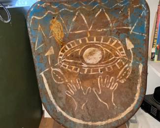 Folk art on a wheelbarrow