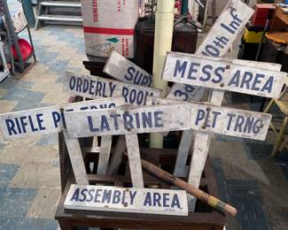 Military camp signs 