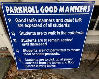 School manners sign 