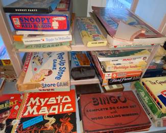 Plenty of board games in boxes