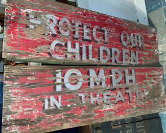 Antique Protect children sign -(2 pc.)
