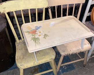 Antique Plank bottom chairs 