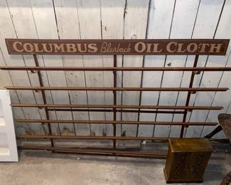 Vtg. Columbus Oil Cloth display rack
