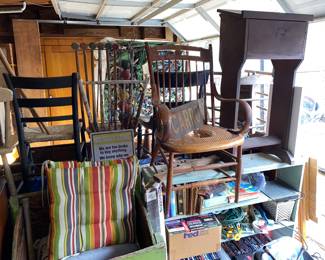 Chairs, shelves and tables