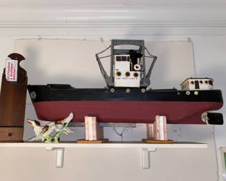 Vintage artisan crafted wood boat