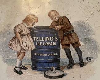 Close up Telling’s Ice Cream enamel top table