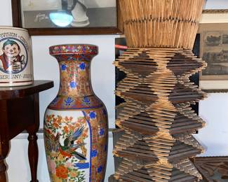 Asian vase - folk art popsicle stick parts