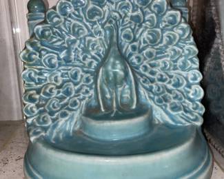 Rookwood peacock book end 