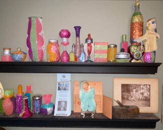 Porcelli glitter vase art pieces 