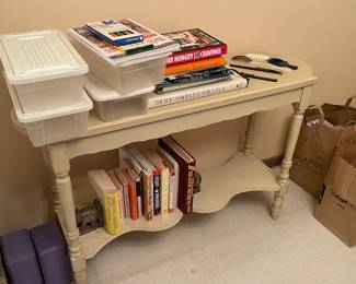 Accent table, books 