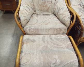 Bamboo Chair and Ottoman