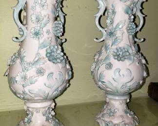 Voigt Bros., Sitzendorf, Germany Vases