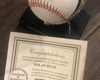 Signed Nolan Ryan baseball