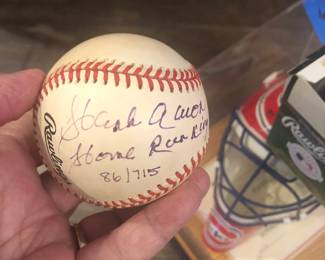 Signed Hank Aaron baseball